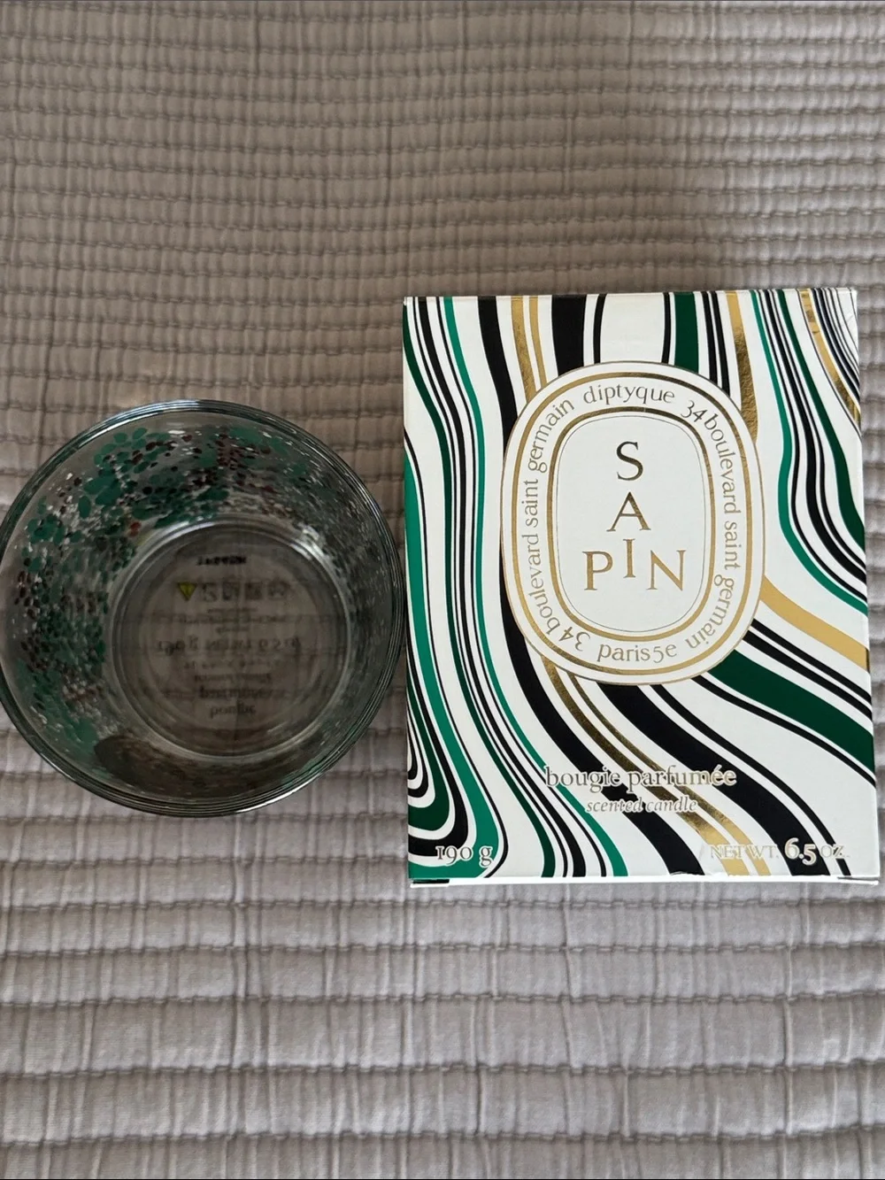 Diptyque Sapin Empty Full Size Candle glass jar (no lid)